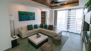 Living room in condo for sale in Playa del Carmen